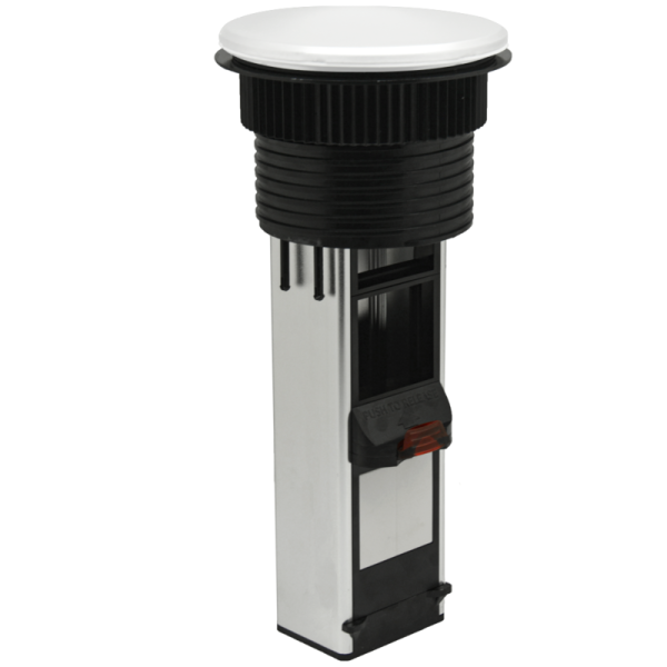 Настольный встраиваемый выдвижной розеточный блок Vertical 6 мод. (3 мод. 45х45),  белый