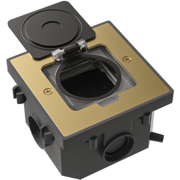 Лючок Surface 2 мод. (1 мод. 45х45 мм.),  золото,  IP44,  (с уст. набором)