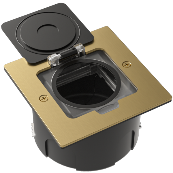 Лючок Surface 2 мод. (1 мод. 45х45 мм.),  золото,  IP44,  (с уст. набором)