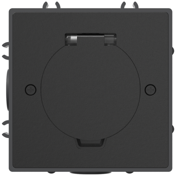 Лючок Surface 2 мод. (1 мод. 45х45 мм.),  круглая крышка,  антрацит,  IP44