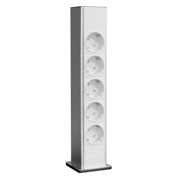 Напольная мини-колонна односторонняя 10 мод. (5мод. 45х45),  высота 270мм,  цвет алюминий