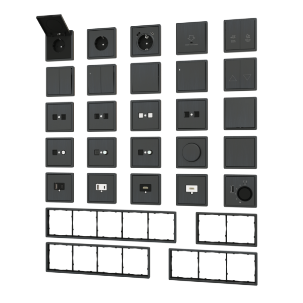 Накладка для розетки RJ45/RJ11,  одиночная,  вороненая сталь,  серия R98 METAL