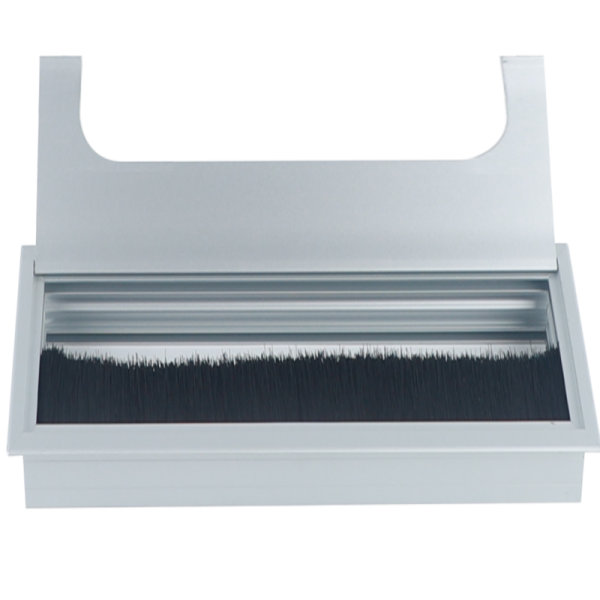 Кабельный громмет (лючок) в стол,  160*80мм,  цвет: серебро