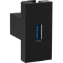 Розетка информационная USB для передачи данных,  1мод.,  черн. (22.5х45мм),  USB3.0,  серия (тип)