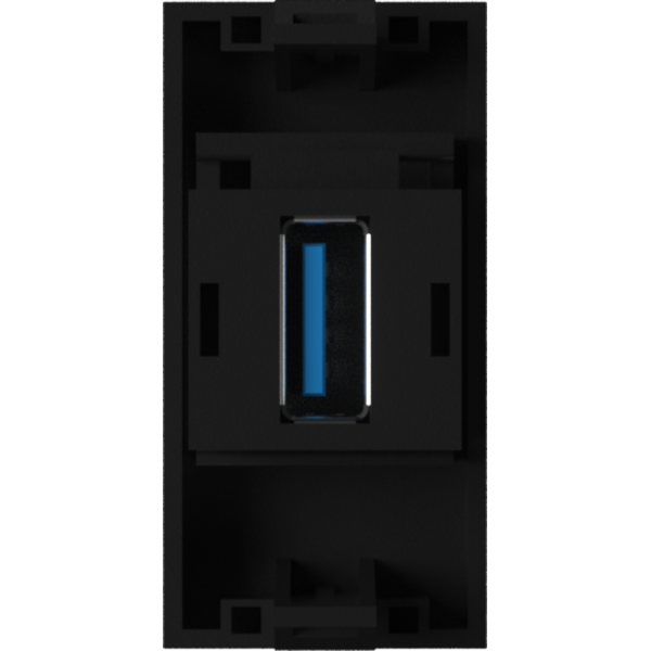 Розетка информационная USB для передачи данных,  1мод.,  черн. (22.5х45мм),  USB3.0,  серия (тип)