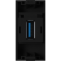 Розетка информационная USB для передачи данных,  1мод.,  черн. (22.5х45мм),  USB3.0,  серия (тип)