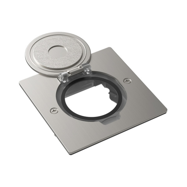 Лючок Surface 2 мод. (1 мод. 45х45 мм.),  круглая крышка,  никель,  IP44