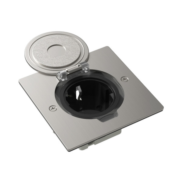 Лючок Surface 2 мод. (1 мод. 45х45 мм.),  круглая крышка,  никель,  IP44