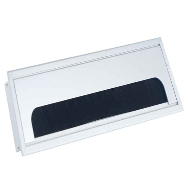 Кабельный громмет (лючок) в стол,  160*80мм,  цвет: серебро