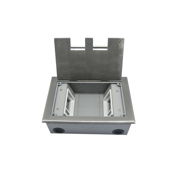 Лючок в пол 6 мод. (2 мод. 45х45 мм. + 2 мод. 22.5х45 мм.),  нержавеющая сталь