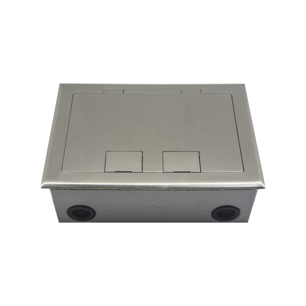 Лючок в пол 6 мод. (2 мод. 45х45 мм. + 2 мод. 22.5х45 мм.),  нержавеющая сталь