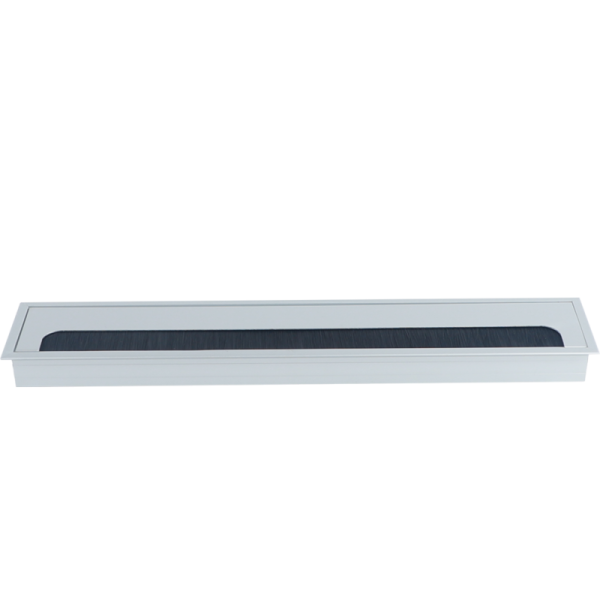 Кабельный громмет (лючок) в стол,  400*80мм,  цвет: серебро