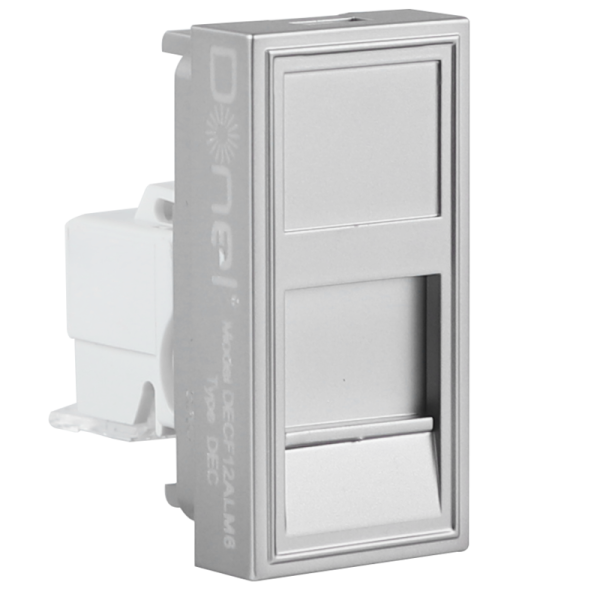 Розетка DEC RJ45 UTP кат.6,  1мод.,  алюм. матовая (22.5х45мм)