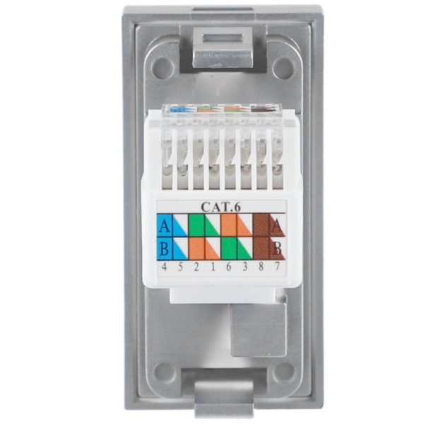 Розетка DEC RJ45 UTP кат.6,  1мод.,  алюм. матовая (22.5х45мм)