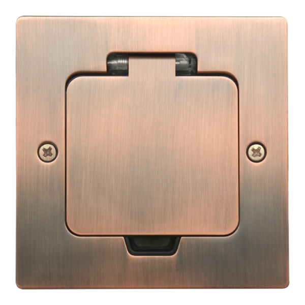 Лючок Surface 2 мод. (1 мод. 45х45 мм.),  красная медь,  IP44,  (с уст. набором)