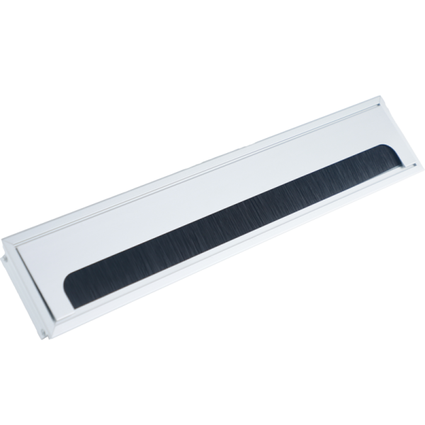 Кабельный громмет (лючок) в стол,  400*80мм,  цвет: серебро