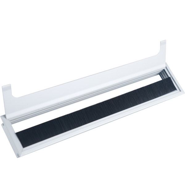 Кабельный громмет (лючок) в стол,  400*80мм,  цвет: серебро