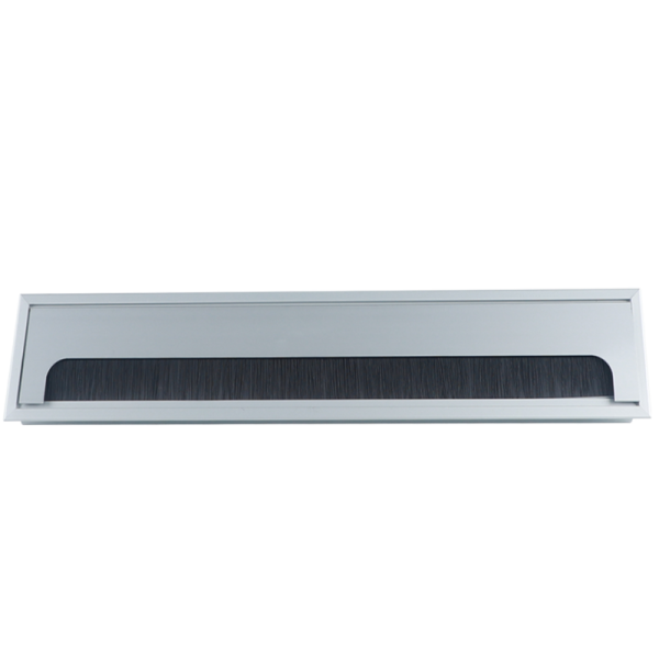 Кабельный громмет (лючок) в стол,  350*80мм,  цвет: серебро