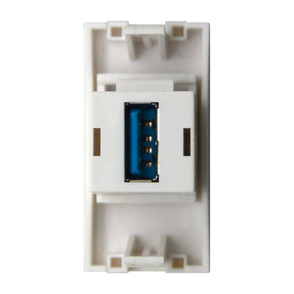 Розетка информационная USB для передачи данных,  1мод.,  бел. (22.5х45мм),  USB3.0,  серия (тип) D