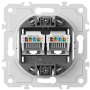 Механизм розетки RJ45 + RJ45 (двойная) cat.6/ClassE-8/8,  серия DB