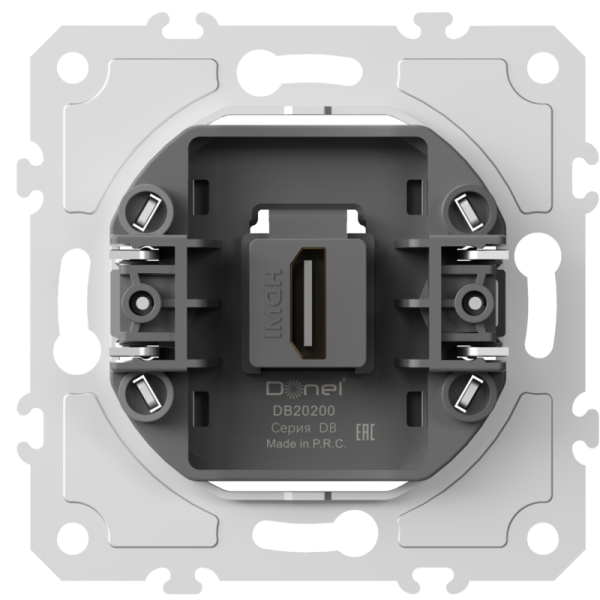 Механизм HDMI 2.0a,  черный,  разъем Type A 180° 4K  Full HD @ 60 Hz 3D,  HDR,  серия DB