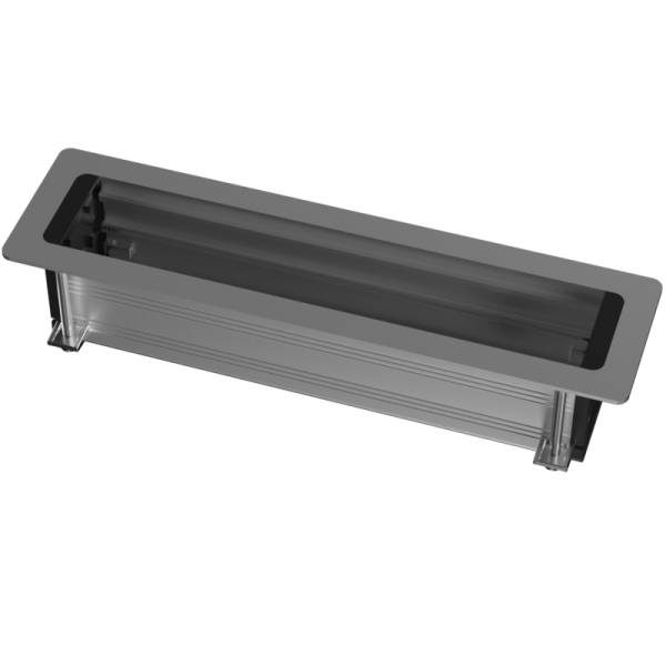 Настольный встраиваемый розеточный блок Static 10 мод. (5 мод. 45х45),  серебро