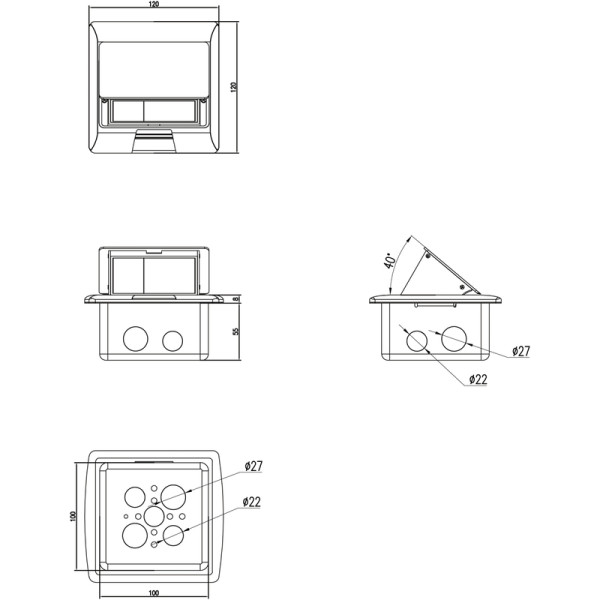 Выдвижной блок Snap 3 мод. антрацит (с уст. набором)