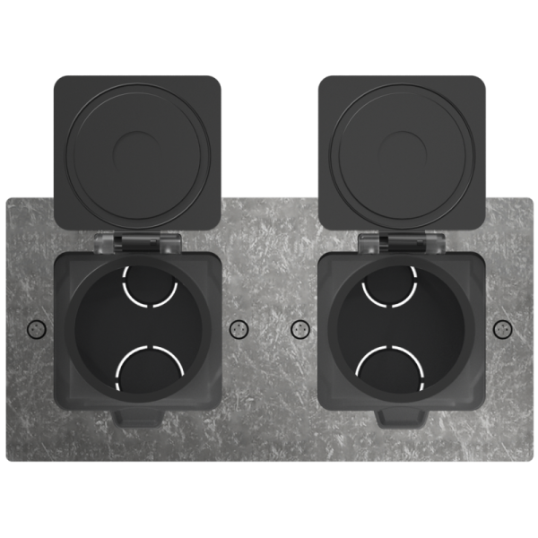 Лючок Surface 4 мод. (2 мод. 45х45 мм.),  оцинкованная сталь,  IP44