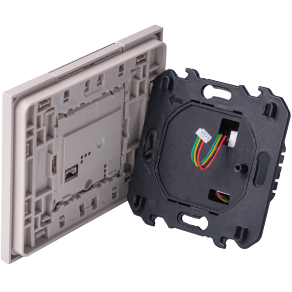 Термостат для ТП цифровой с дисплеем с выносным датчиком 230В 16А 2 модуля,  песочный