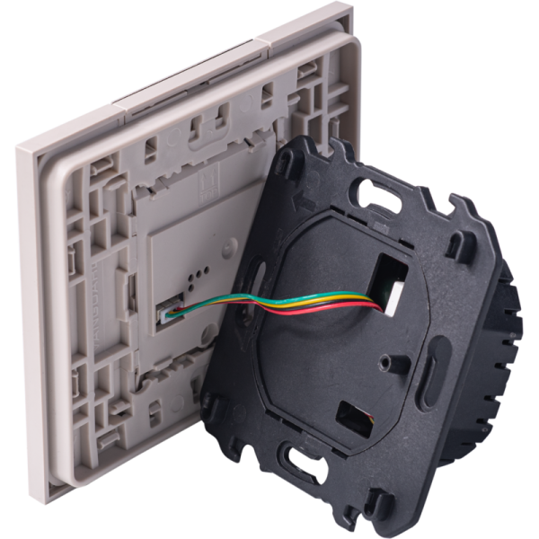 Термостат для ТП цифровой с дисплеем с выносным датчиком 230В 16А 2 модуля,  песочный