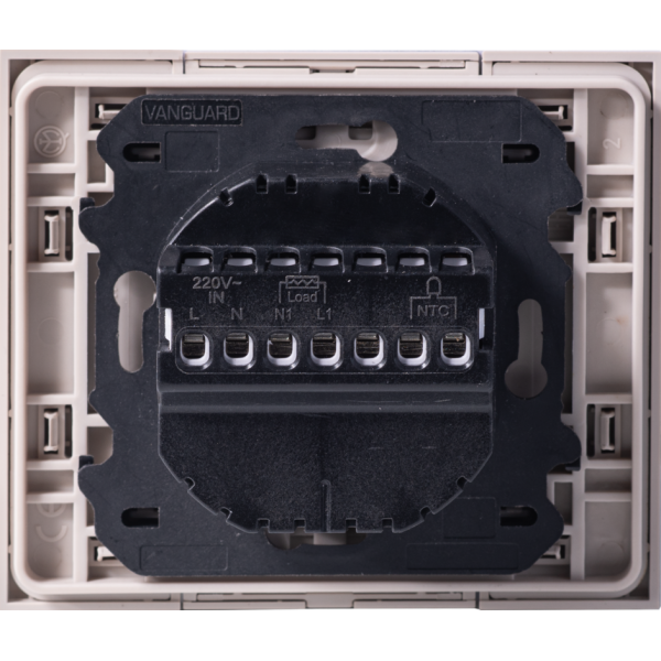 Термостат для ТП цифровой с дисплеем с выносным датчиком 230В 16А 2 модуля,  песочный