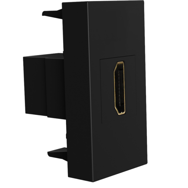 Розетка HDMI,  1мод.,  черн. (22.5х45мм)