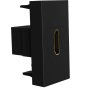 Розетка HDMI,  1мод.,  черн. (22.5х45мм)