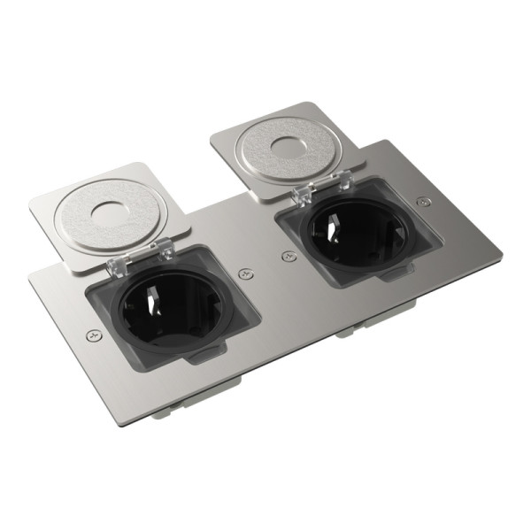 Лючок Surface 4 мод. (2 мод. 45х45 мм.),  никель,  IP44