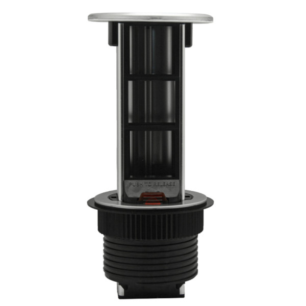 Настольный встраиваемый выдвижной розеточный блок Vertical 6 мод. (3 мод. 45х45),  алюминий