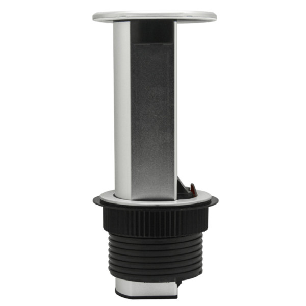 Настольный встраиваемый выдвижной розеточный блок Vertical 6 мод. (3 мод. 45х45),  алюминий