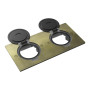 Лючок Surface 4 мод. (2 мод. 45х45 мм.),  круглая крышка,  античная латунь,  IP44
