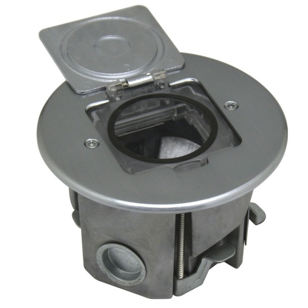 Лючок Surface 2 мод. (1 мод. 45х45 мм.),   круглый,  полированное серебро,  IP44,  (с уст. набором)