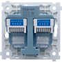 Механизм телефонной розетки RJ11 + RJ11 (двойная) cat.3/ClassE-4/4,  серия DA