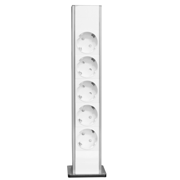 Напольная мини-колонна односторонняя 14 мод. (7мод. 45х45),  высота 360мм,  цвет алюминий