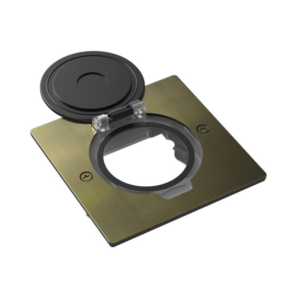 Лючок Surface 2 мод. (1 мод. 45х45 мм.),  круглая крышка,  античная латунь,  IP44