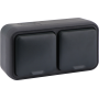 Розетка 2-я с защитной крышкой,  2К+З,  накладная,  цвет антрацит,  IP55,  серия W55