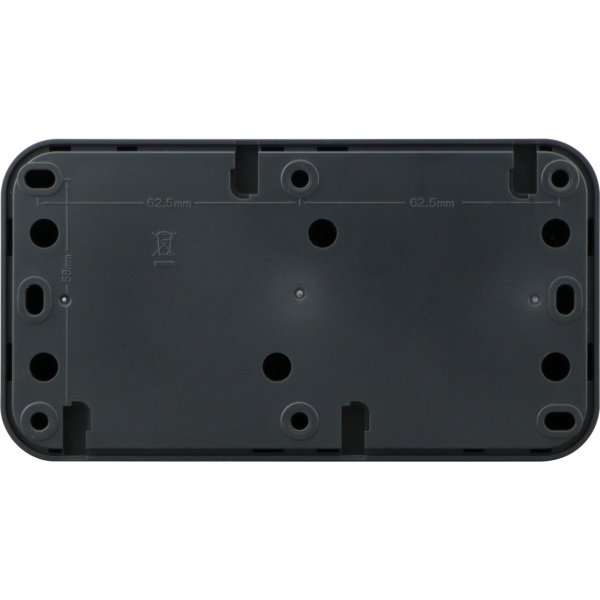 Розетка 2-я с защитной крышкой,  2К+З,  накладная,  цвет антрацит,  IP55,  серия W55