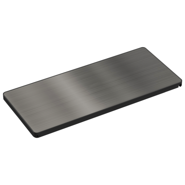 Настольный встраиваемый розеточный блок с сдвижной крышкой из стали Slider 6 мод. (3 мод. 45х45),  черный