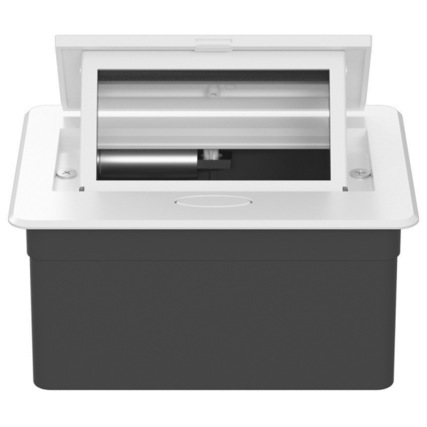 Настольный встраиваемый выдвижной розеточный блок Spring 4 мод. (2 мод. 45х45),  белый