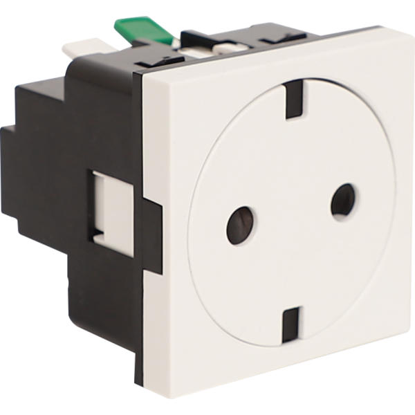 Розетка 2К+З нем.ст.,  с з/ш,  плоская,  бел. (45х45мм),  серия (тип) DF6