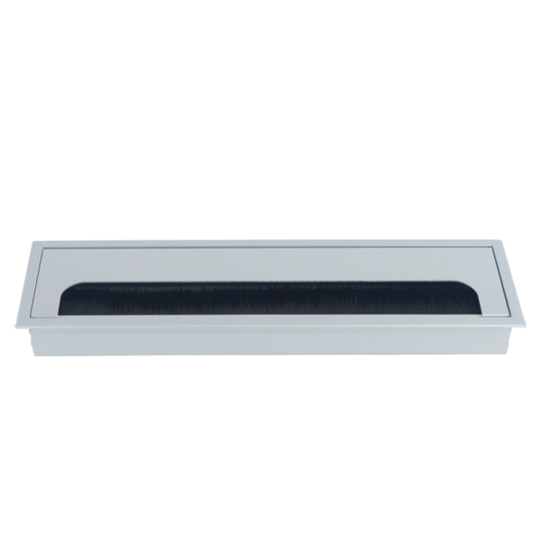 Кабельный громмет (лючок) в стол,  280*80мм,  цвет: серебро