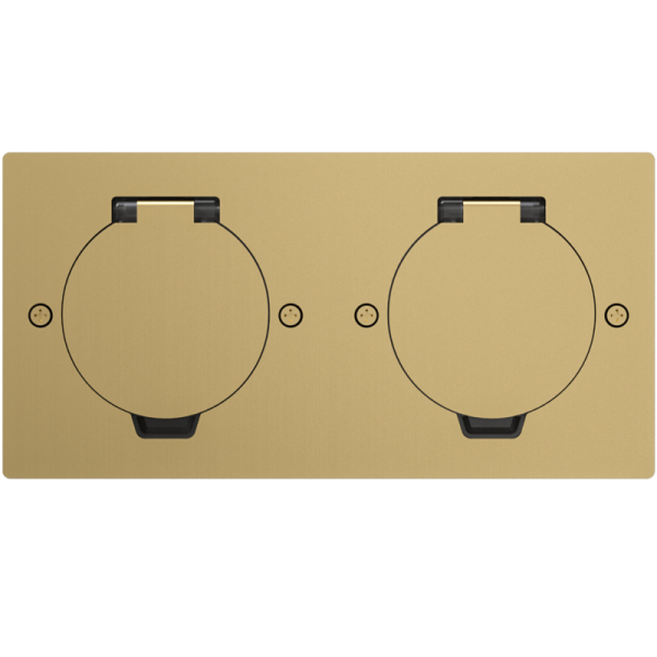 Лючок Surface 4 мод. (2 мод. 45х45 мм.),  круглая крышка,  золото,  IP44