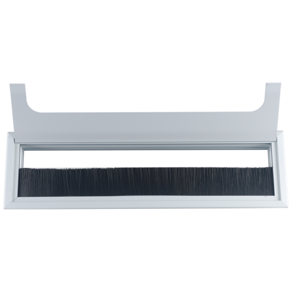 Кабельный громмет (лючок) в стол,  280*80мм,  цвет: серебро