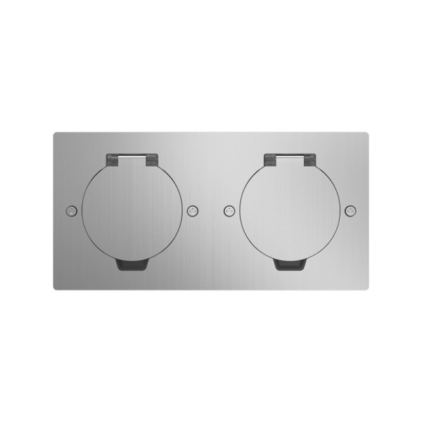 Лючок Surface 4 мод. (2 мод. 45х45 мм.),  круглая крышка,  полированное серебро,  IP44